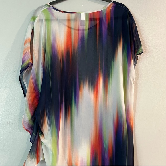Lane Bryant Multicolor Sheer Blouse - Picture 4 of 5